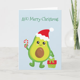 Glad Jul Semester Avokado Kort