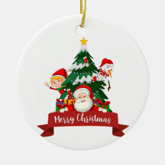 Glad Jul Semester Design Julgransprydnad Keramik