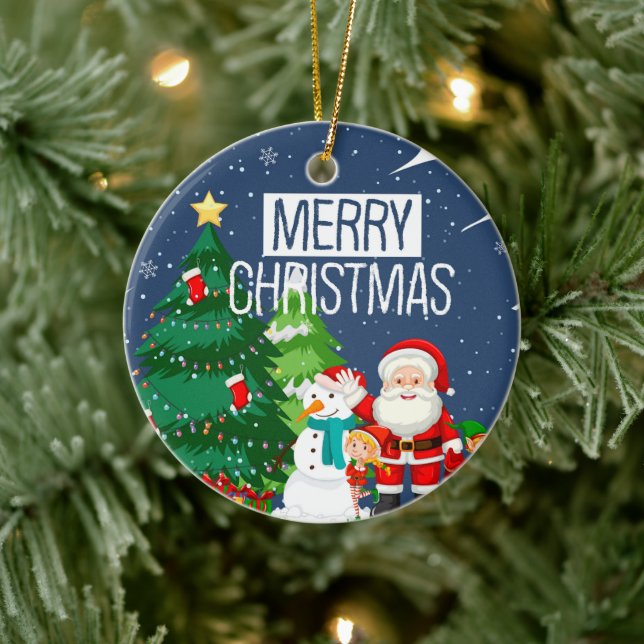Glad Jul Semester Design Julgransprydnad Keramik (Träd)