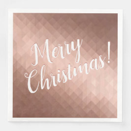 Glad jul semester roséguld chic design pappersservett