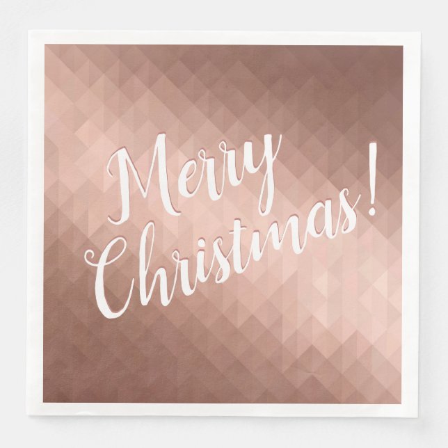 Glad jul semester roséguld chic design pappersservett (Framsida)