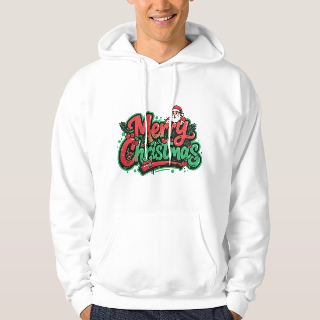 Glad Jul Semesterdesign Hoodie (Framsida)