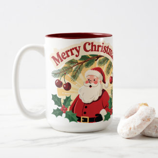 Glad jul semesterdesign Två-Tonad mugg