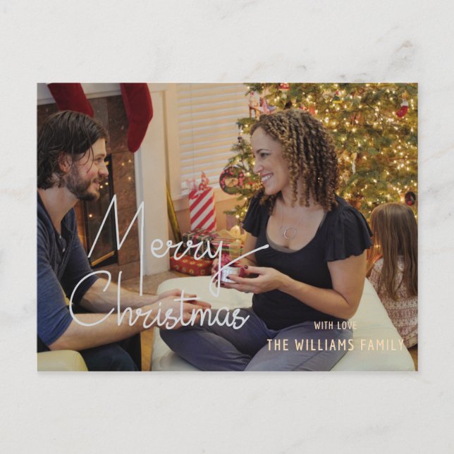 Glad jul Semesterhälsningar Foto Postkort Helg Vykort (Framsida)