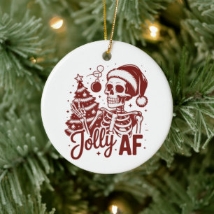 Glad Jul Skelett Snarky Jul Sarksastisk Rolig Julgransprydnad Keramik