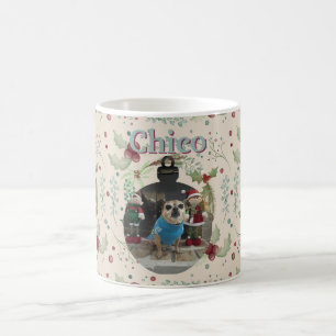 Glad jul skogstät grön krans kaffemugg