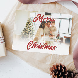 Glad jul Skript Familj Anpassad Foto Julkort