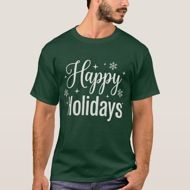 Glad jul skript Snöflinga T Shirt (Framsida)