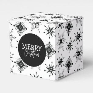 Glad jul Skript Svarta Snöflingor Presentaskar