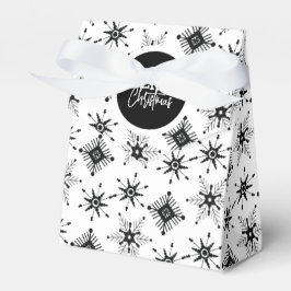 Glad jul Skript Svarta Snöflingor    Presentaskar