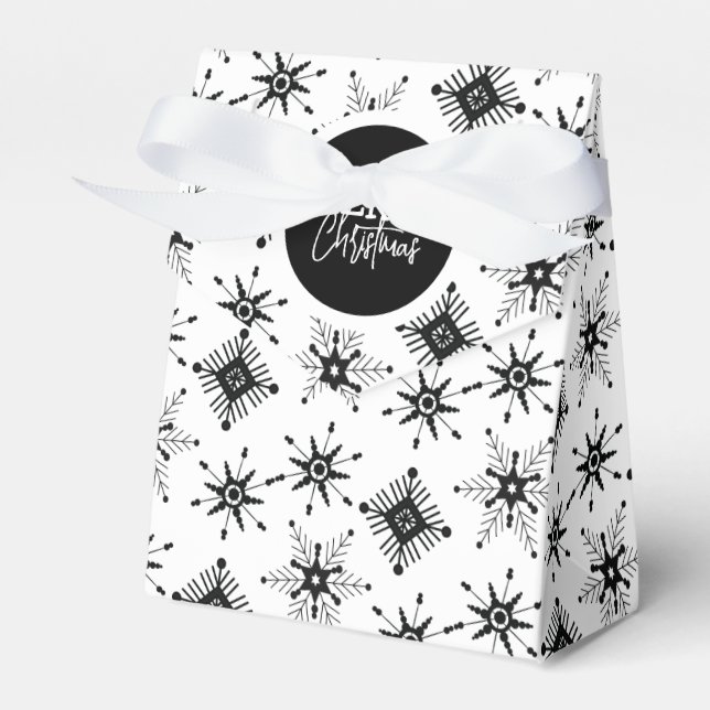 Glad jul Skript Svarta Snöflingor    Presentaskar (Framsidan Sidan)