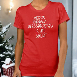 Glad Jul skript typografi monogram T Shirt