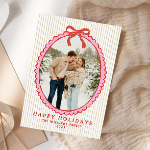 Glad jul slinga familjefoto högtidlig julkort
