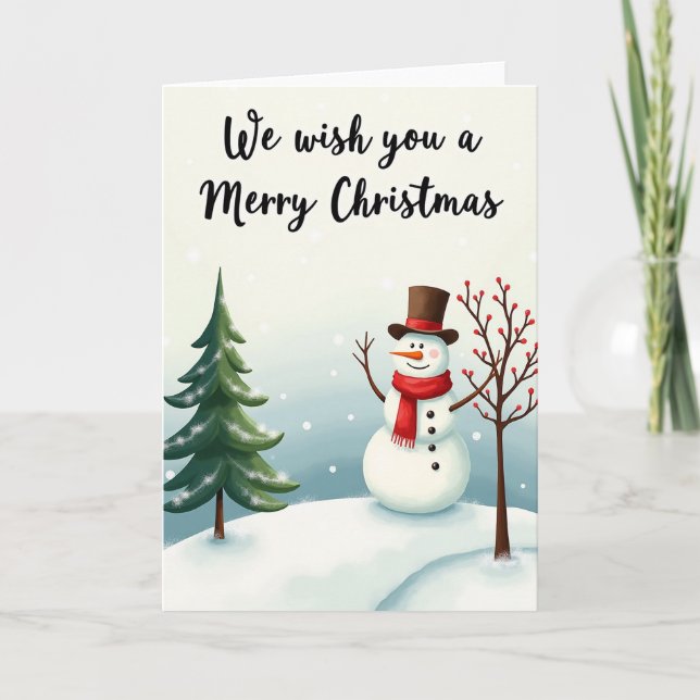 Glad jul Snemann Julgran Kort (Framsida)