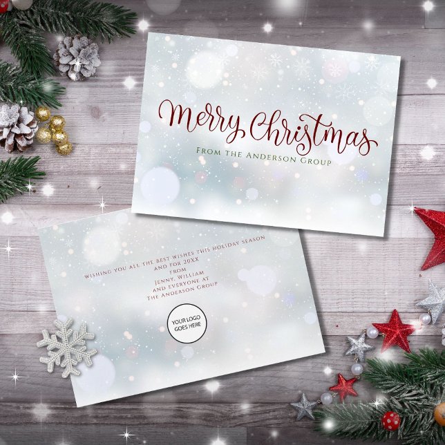 Glad jul Snö Corporate Logo Julkort (Skapare uppladdad)