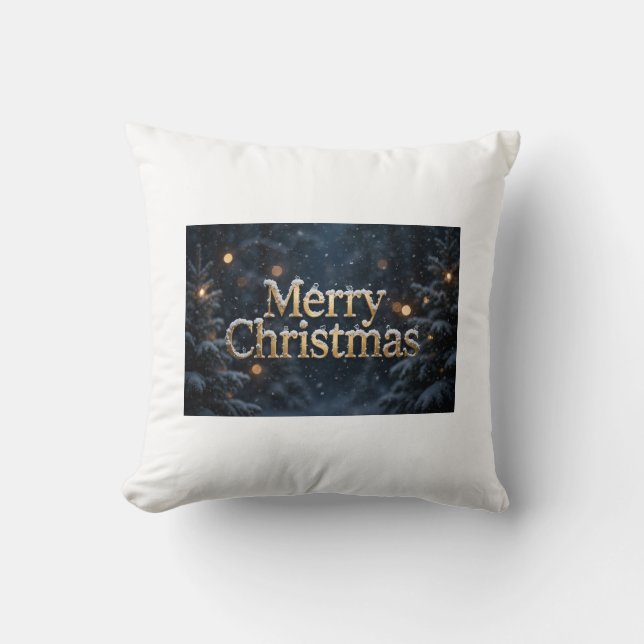 Glad jul Snö Kast Kudd Kudde (Framsida)