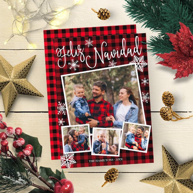 Glad jul Snöflinga Rustik 4 bilder jul Inbjudningar (Skapare uppladdad)