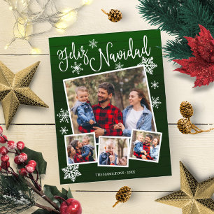 Glad jul Snöflinga Rustik 4 bilder jul Vykort