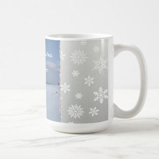 Glad jul Snöflingor Monogram Mugg