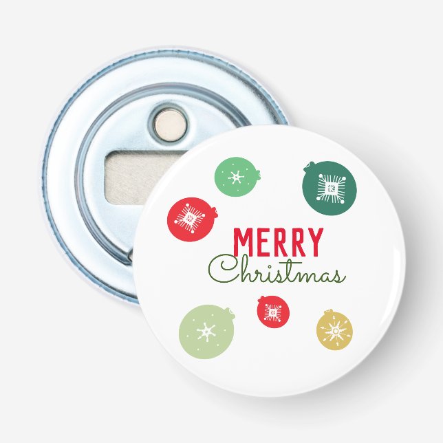Glad jul Snöflingor Ornament  Flasköppnare (Framsidan)