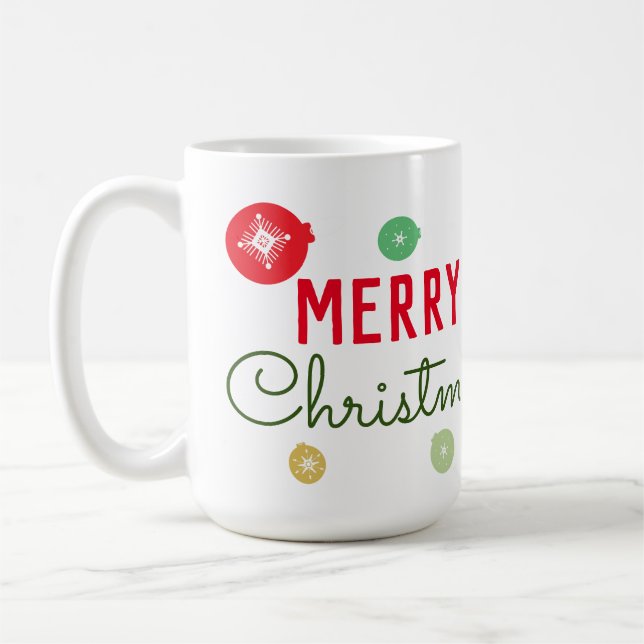Glad jul Snöflingor Ornament Kaffemugg (Vänster)