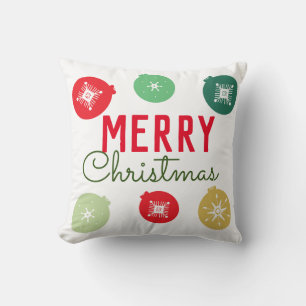 Glad jul Snöflingor Ornament  Kudde