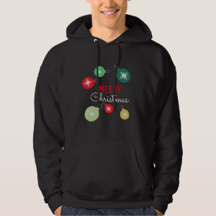 Glad jul Snöflingor Ornament Svart Hoodie