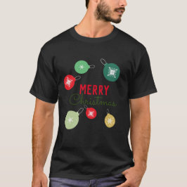 Glad jul Snöflingor Ornament Svart T-Shirt