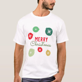 Glad jul Snöflingor Ornament  T Shirt
