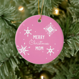 Glad Jul Snöflingor Skript Mamma Julgransprydnad Keramik