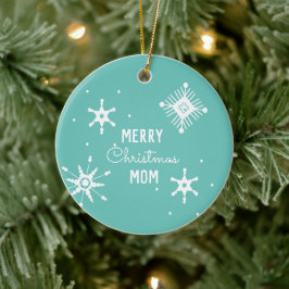 Glad jul Snöflingor Skript Mamma Keramisk Prydnad Julgransprydnad Keramik