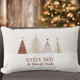 Glad Jul Snöig Skog Jul Personlig Lumbarkudde