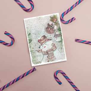 Glad jul snöman scrapbookpapper