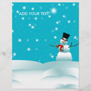 Glad jul snöman vinter flygblad