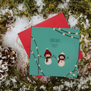 Glad jul Snömannen Duo– Vinterljus på Teal Spara Datumet