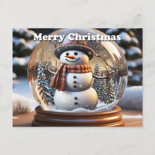 Glad jul Snömannen i Snöglob Meddelande Vykort