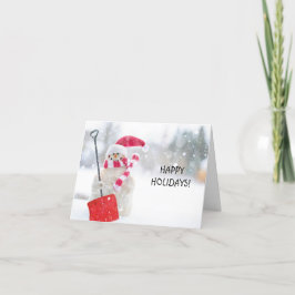 Glad jul snömannen julkort helgkort