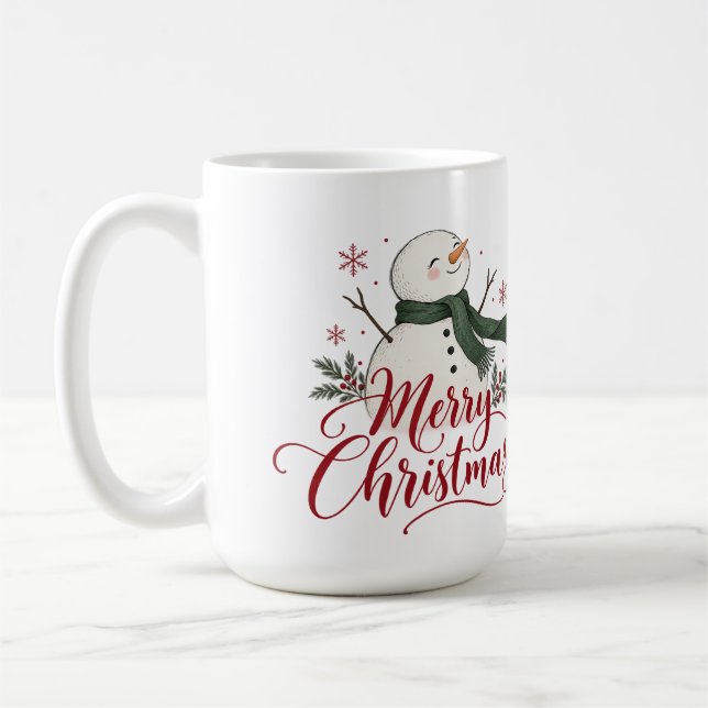 Glad jul Snömannen Mugg (Vänster)