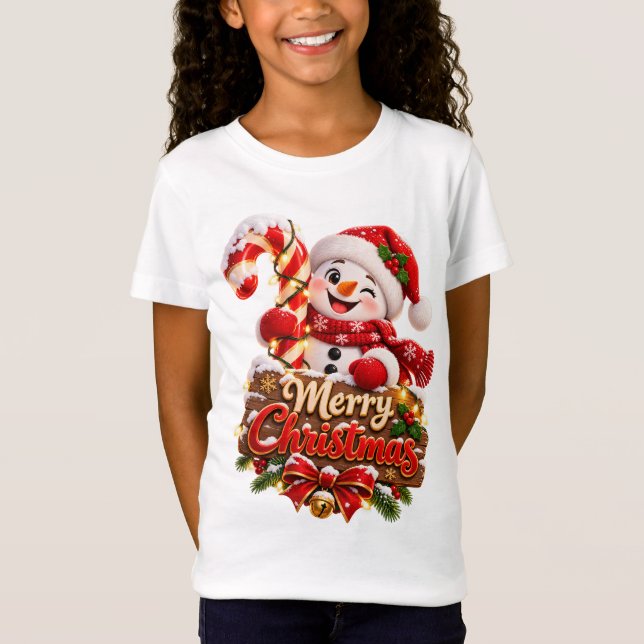 Glad jul Snömannen T Shirt (Framsida)