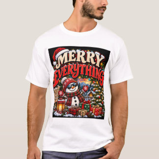 Glad jul snömannen t shirt