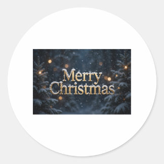 Glad jul Snösticker Runt Klistermärke
