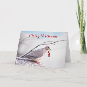 Glad jul sorgduva och röda bär helgkort