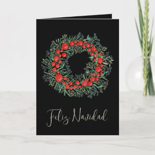 Glad jul, spansk julkrans helgkort