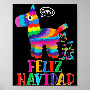 Glad jul spanska julen rolig mexikansk Nata Poster