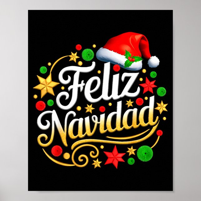 Glad jul spanska mexikansk jul Xmas högtid Poster (Framsidan)