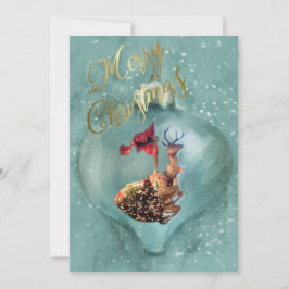 Glad jul Special Renhjort Ornament Snö Julkort