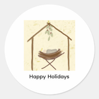 Glad jul Sticker Runt Klistermärke