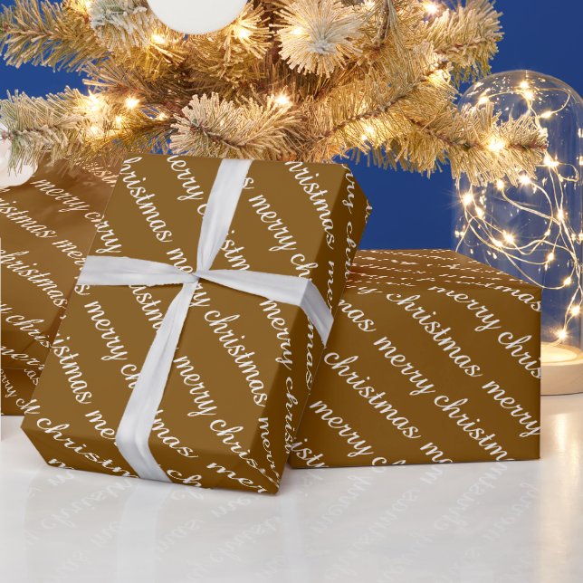 GLAD JUL STILREN MODERN BRUN FÄRG GÅVOR PRESENTPAPPER (Helgdagar)