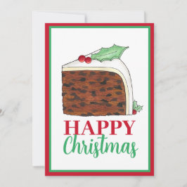 Glad jul Storbritannien Brittisk tårta bit Hemmagj Julkort