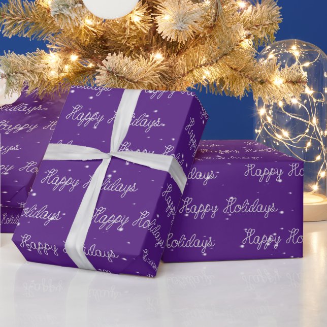 Glad jul sträng text och snöflingor presentpapper (Helgdagar)